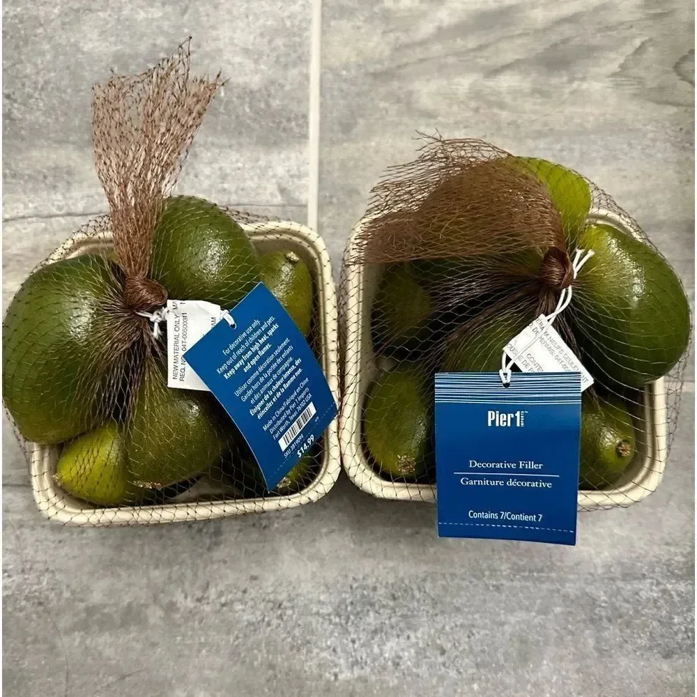 Pier 1   14 PCS Artificial Fruits Assorted Lifelike Fake Decorative Limes l
